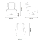 Кресло вращающаяся ножка ENZA HOME BOLD EH71133