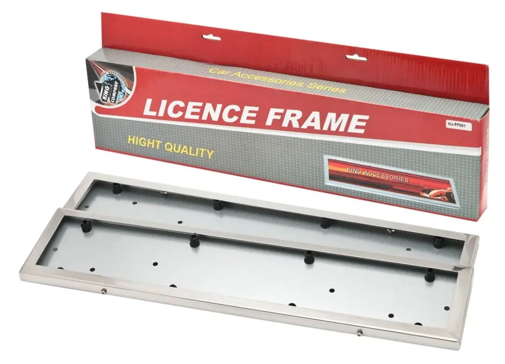 Рамка для номера нержавейка 2шт (Stainless steel) HJ-PF001