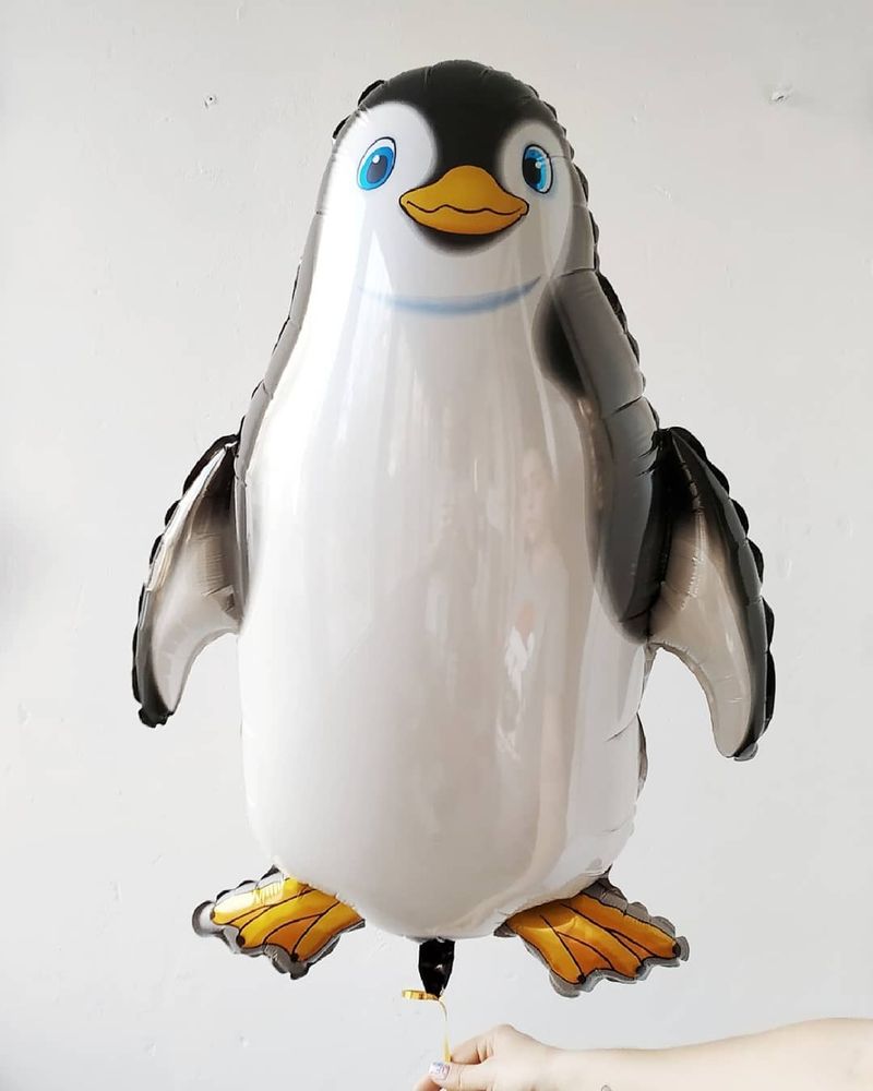 Шар фигура "Пингвин счастливый черный" (FM), 32"/81 см (БГ-30)