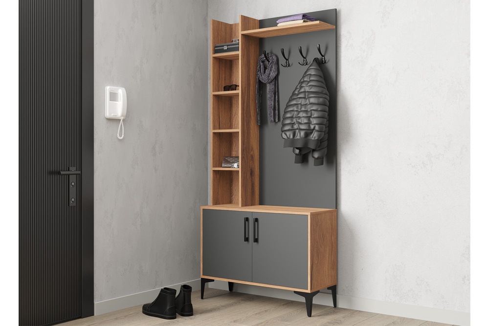 Прихожая Пекин, Дуб Крафт Золотой, Графит