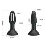 Черная анальная пробка с функцией фингеринга Hubert - 13,9 см.