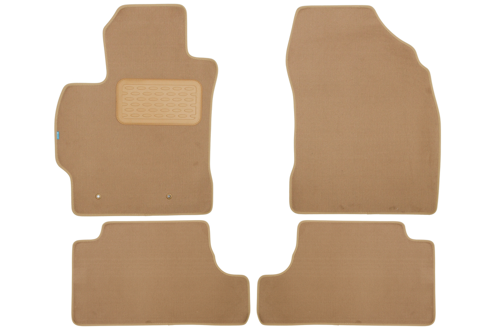 Коврики в салон для TOYOTA Corolla, 2006-2012, 2010-2013, седан, 4 шт. (текстиль, бежевые) KLEVER04485122112KH