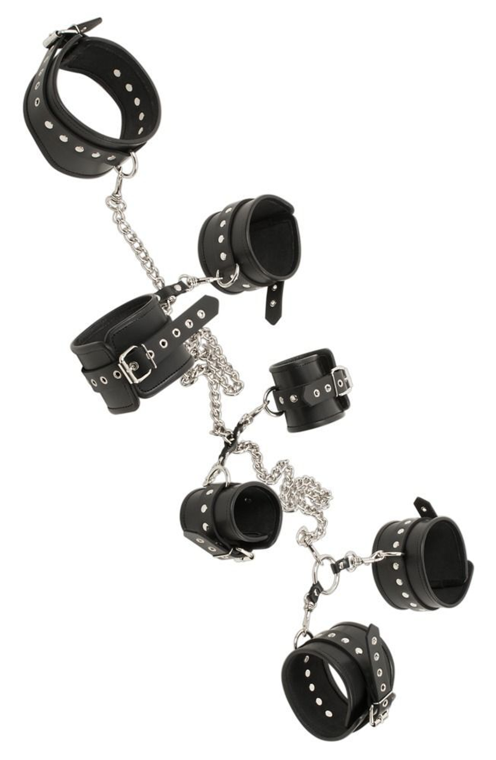 Черный бондажный комплект с цепями (Цвет: черный)
