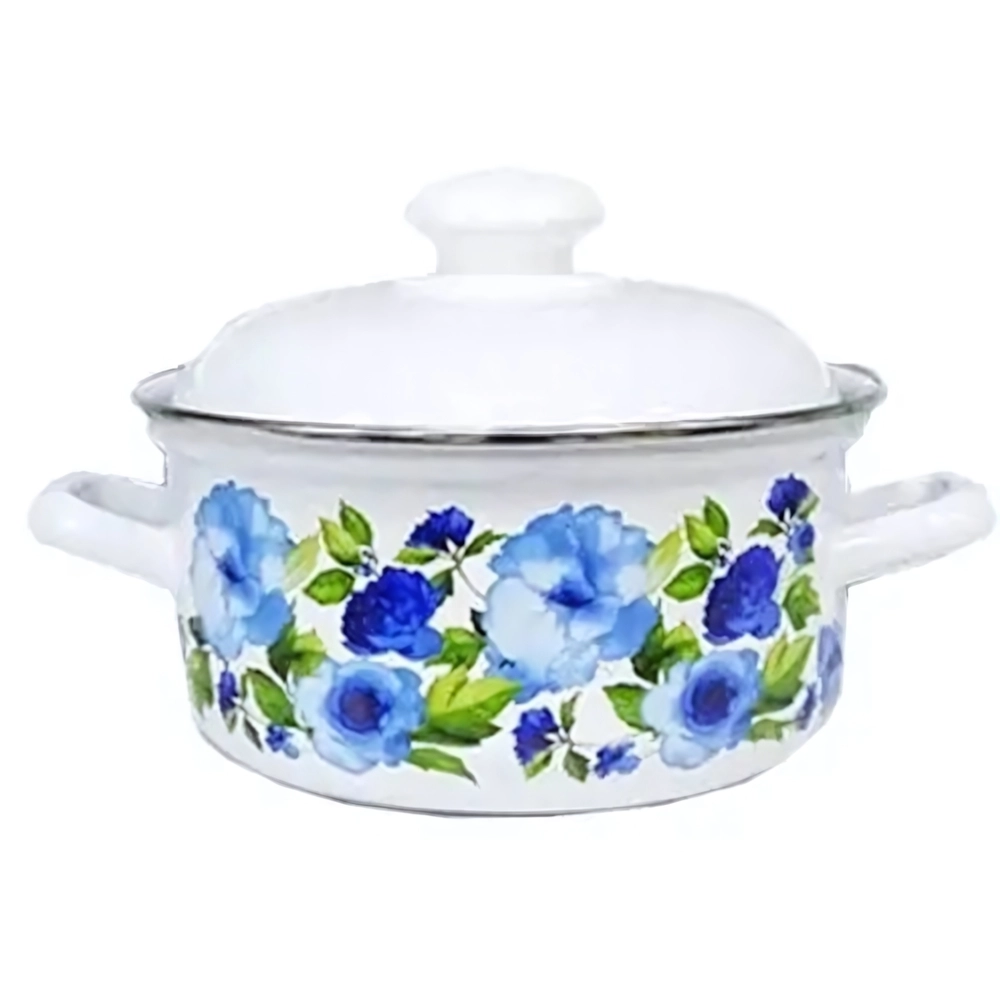 Кастрюля эмалированная 4,5л «Синий лён» С-1515АП2/4