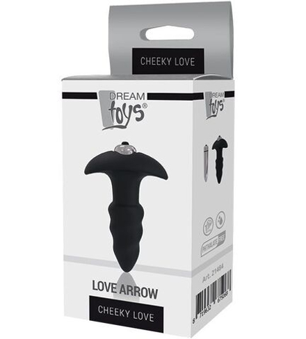 Черная анальная вибровтулка SINGLE SPEED LOVE ARROW PLUG - 9 см.