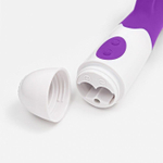 Фиолетовый вибромассажер-кролик WOW с 30 режимами вибрации - 19,5 см. (Цвет: фиолетовый)