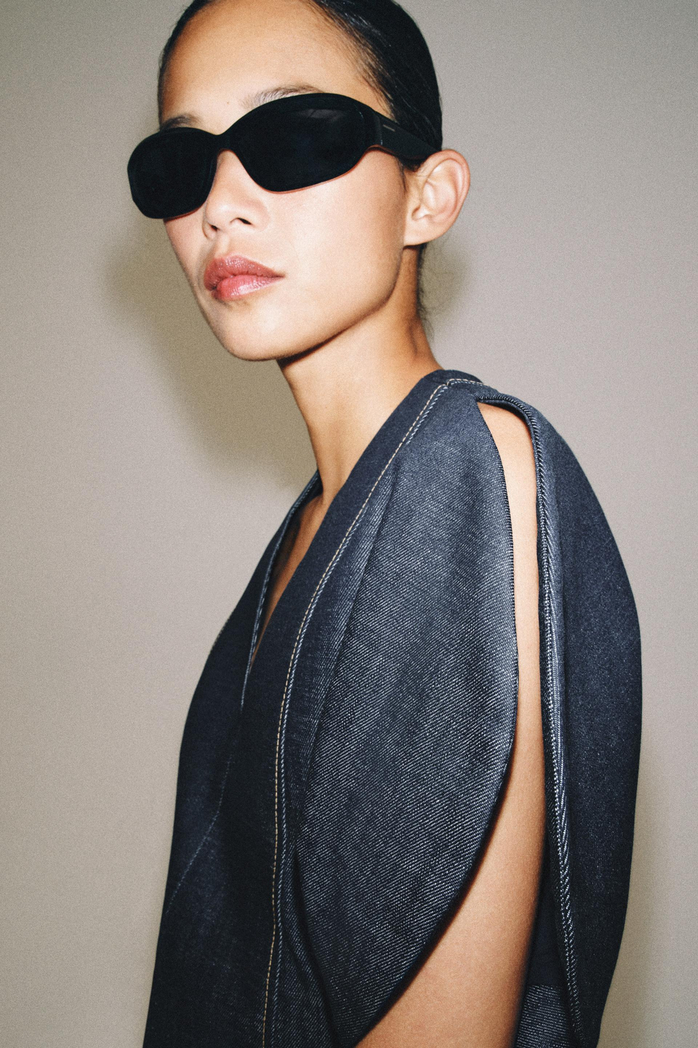 ZARA ДЖИНСОВОЕ ПЛАТЬЕ — ZW COLLECTION, СИНИЙ