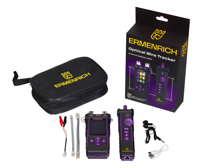 Многофункциональный кабельный тестер Ermenrich NetGeeks NP60, фиолетовый