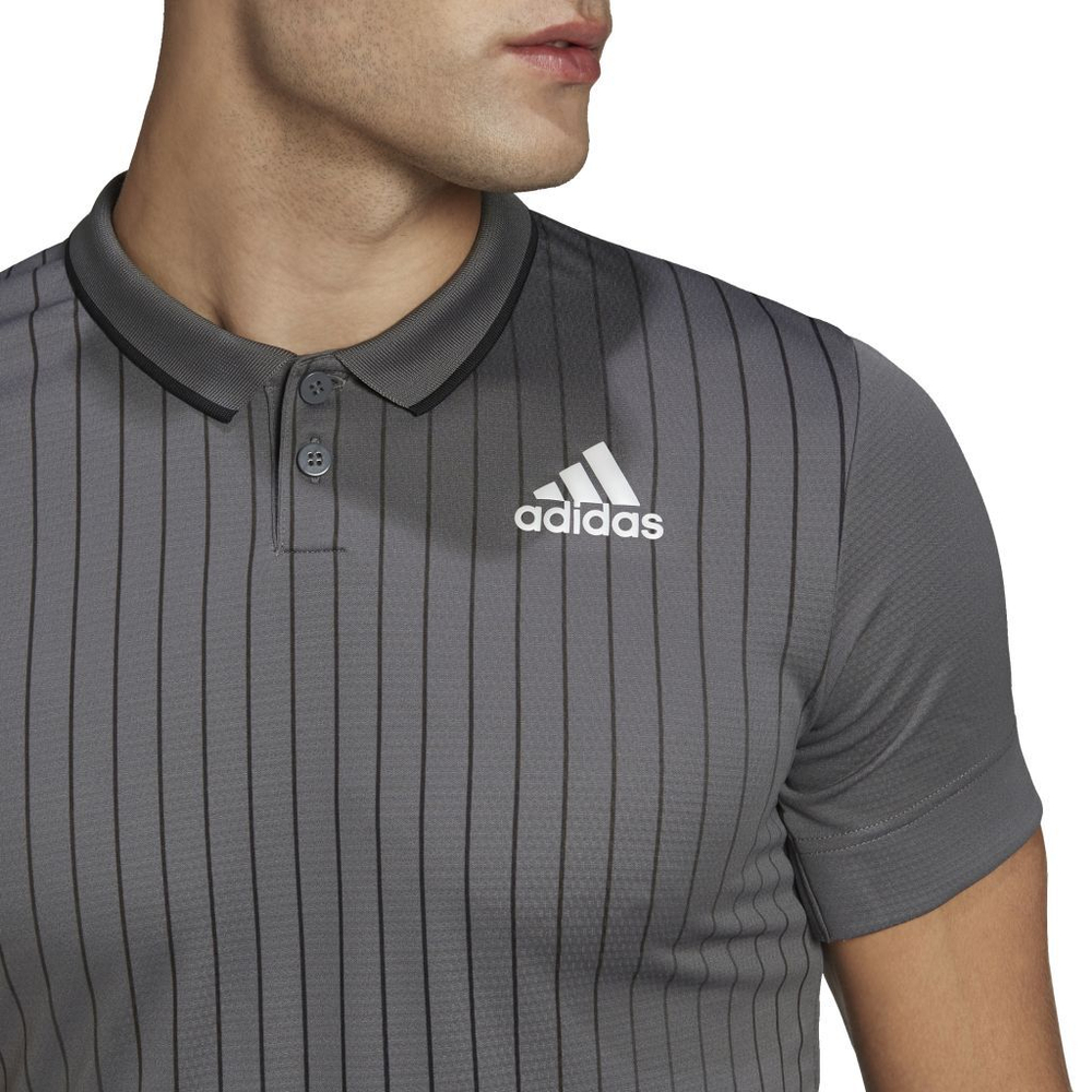 Мужское теннисное поло Adidas Melbourne Polo M - grey five/white