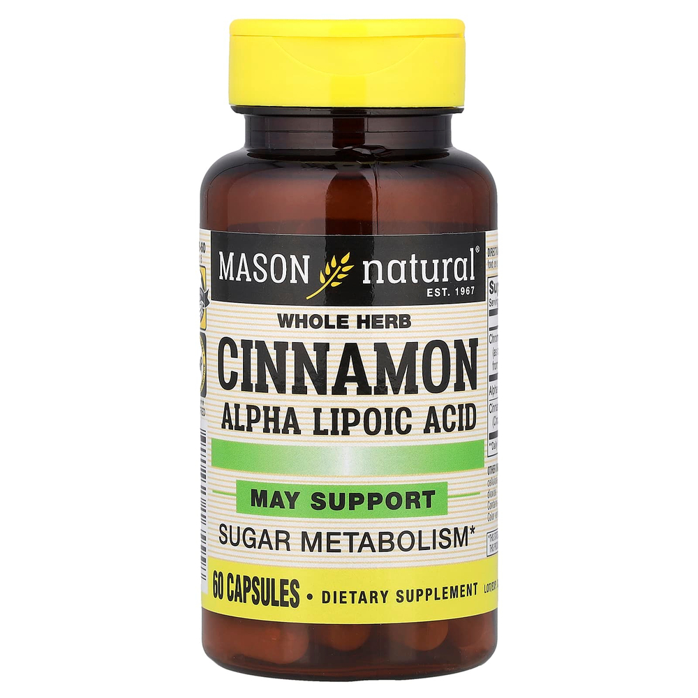 Mason Natural, корица с альфа-липоевой кислотой, 60 капсул