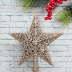 Звезда на ёлку «Ажур» 14,5*15,5 см, Шампань