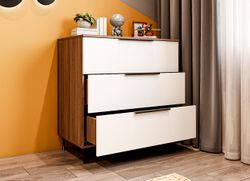 МС Роза Комод 900 Орех Франклин/Ройс Белый софт, ДСВ Мебель