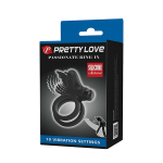 Черное эрекционное виброкольцо Pretty Love Passionate Ring IX BI-210296