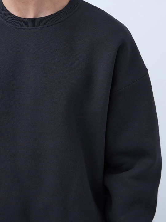 Свитшот оверсайз, с начесом (графит)