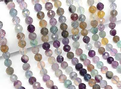 0714-8 Флюорит шар огранка 8мм, нить 19см