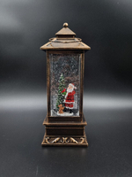 Фонарь новогодний светящийся музыкальный сеть/батарейки 10,5*10,5*29см QW53