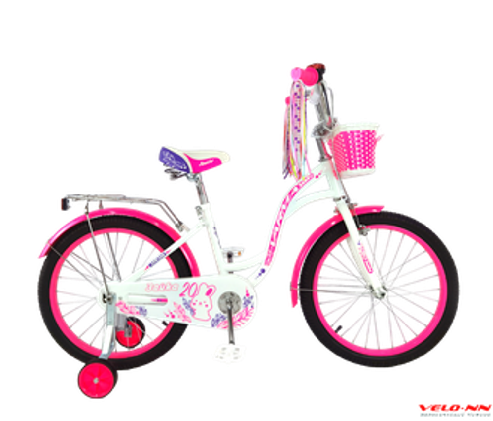Велосипед 20&quot; VARMA Зайка 1ск  бело-розовый