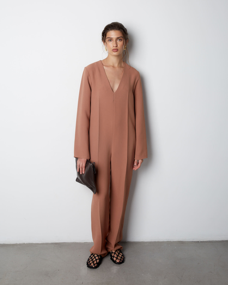 Комбинезон из вискозы Стелла Маккартни карамель