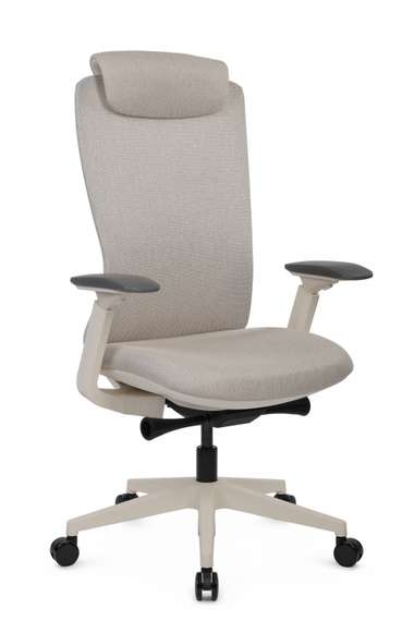 Кресло Gemini EGE-002AW Белый пластик/Светло-бежевый