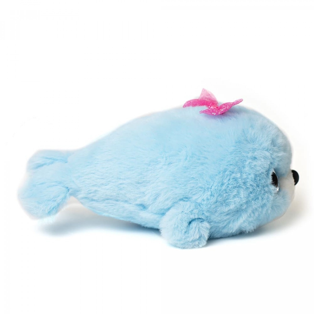 Нерпа "Пушистик с цветным бантом" 30 см