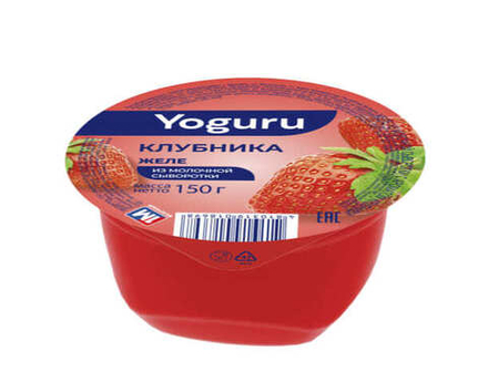 Желе из молочной сыворотки "Yoguru" Клубника 150г. Минский МЗ