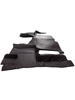 Ковры 3D FAW J7 (экокожа, черный, красная строчка)