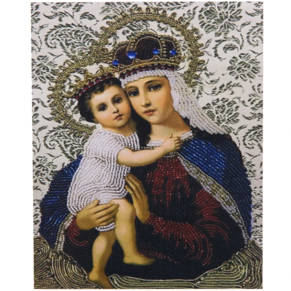 Алмазная мозаика на подрамнике с полным заполнением «МИР ЯРКИХ КРАСОК», икона, 30*40см