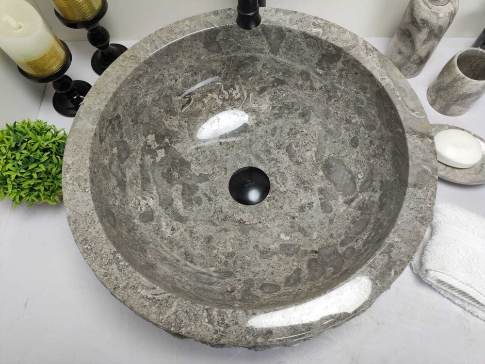 Раковина из мрамора Drum Grey Marmo Medium DM-60206 45*45*17