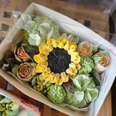 Зефир цветы в коробке «Сладкий подсолнух»/16*23 см