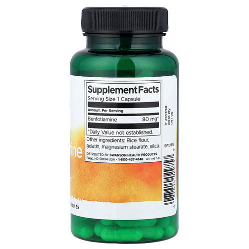 Swanson, бенфотиамин, 80 мг, 120 капсул