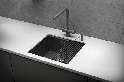 Granula KS-5045U, ГРАФИТ МАТОВЫЙ, стальная кухонная мойка KITCHEN SPACE
