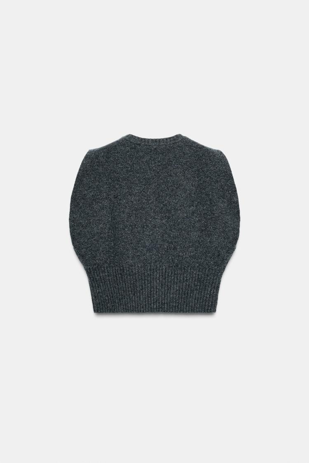 ZARA ШЕРСТЯНОЙ ЖИЛЕТ, СЕРЫЙ/СИНИЙ