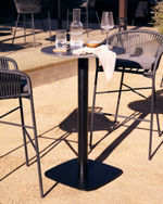 Esilda высокий круглый садовый стол черный с черной металлической основой Ø 60x96 см