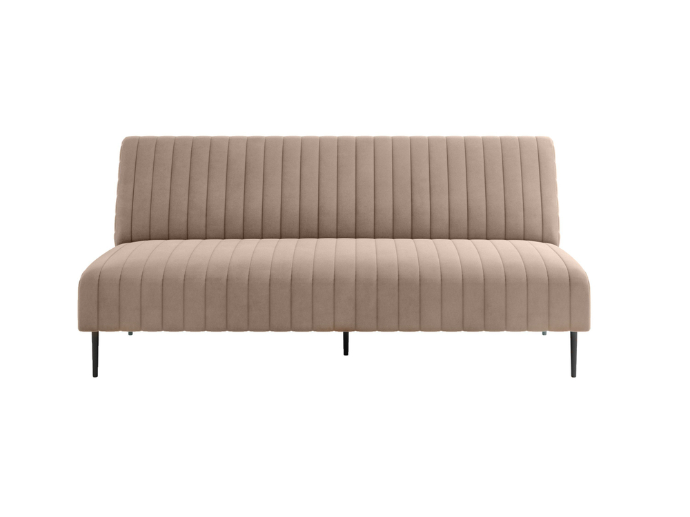 Baccara диван-кровать трехместный прямой без подлокотников, бархат бежевый 05