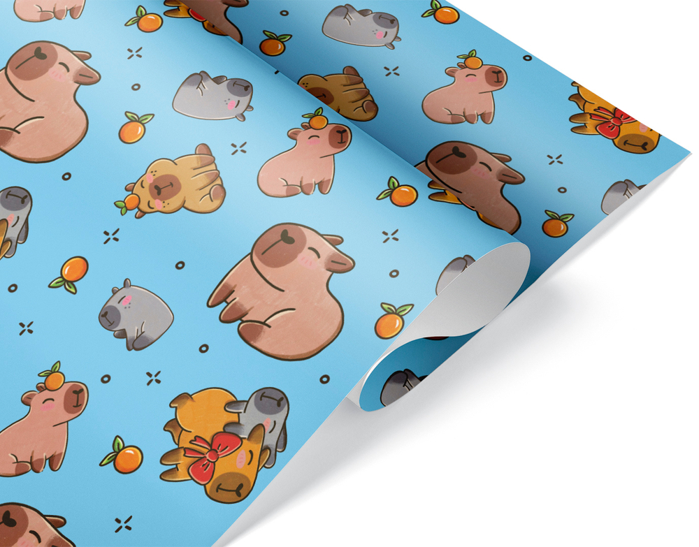 Упаковочная бумага «Капибара» 0,7×1 м, 80 г/м²