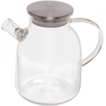 Чайник заварочный стеклянный 1800мл «Хай-Тек» с металлической крышкой, круглая ручка