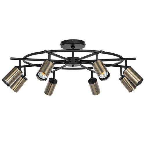 LR718318 Люстра RULLO 8х50W GU10 ЧЕРНЫЙ/БРОНЗА (571718+214431-8)