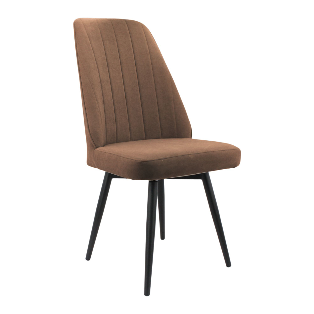 Стул поворотный "Лотос" (арт. 327), велюр Бренди В29 коричневый, ножки черные