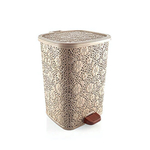 Мусорное ведро с педалью 12 лт АЖУРНОЕ бежевый