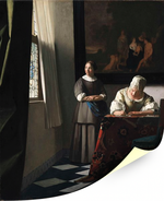 Дама, пишущая письмо, со своей служанкой, Вермеер, Ян, картина для интерьера (репродукция) Настене.рф