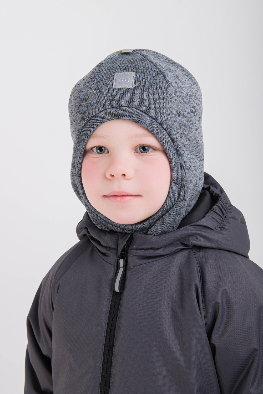 Шлем утепленный "Темно-серый меланж"