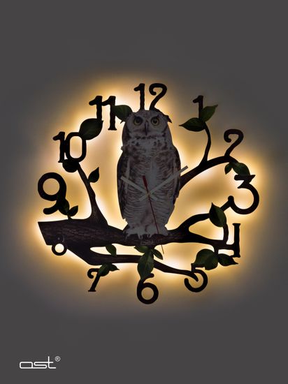 Часы настенные с подсветкой "Сова" 42