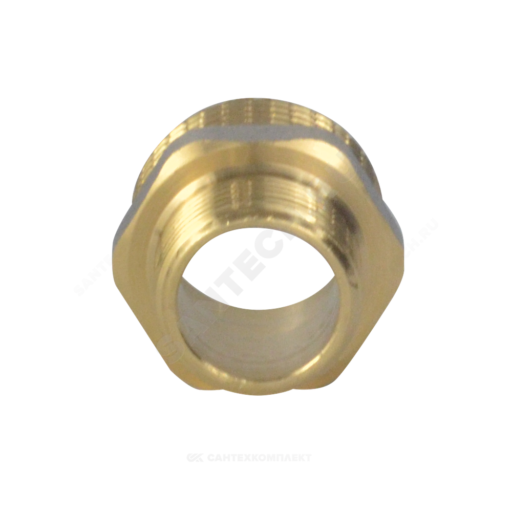 Ниппель латунь никель переходной Ду 15х10 (1/2"х3/8") НР 9023 ГОСТ 32585-2013 Aquasfera 9023-02