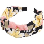 Ободок для волос «ЛАФАНТАЛЬ», принт нежные цветы, ширина 4см, микс 6 цветов (стикер на внутр. часть)