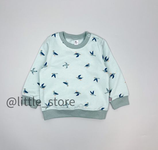 Свитшот "Облака" из футера с начесом, Светло-голубой