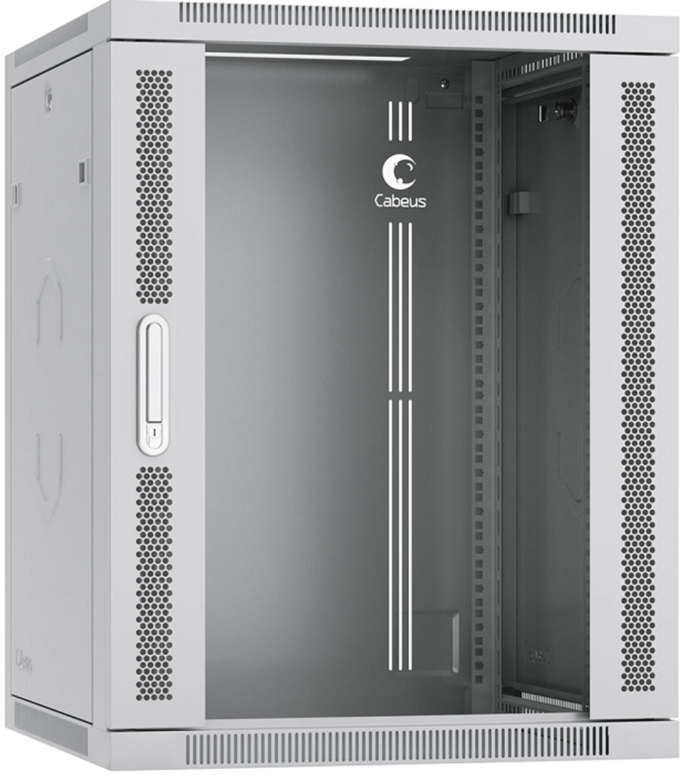 Шкаф настенный 19", 15U Cabeus SH-05F-15U60/45-R