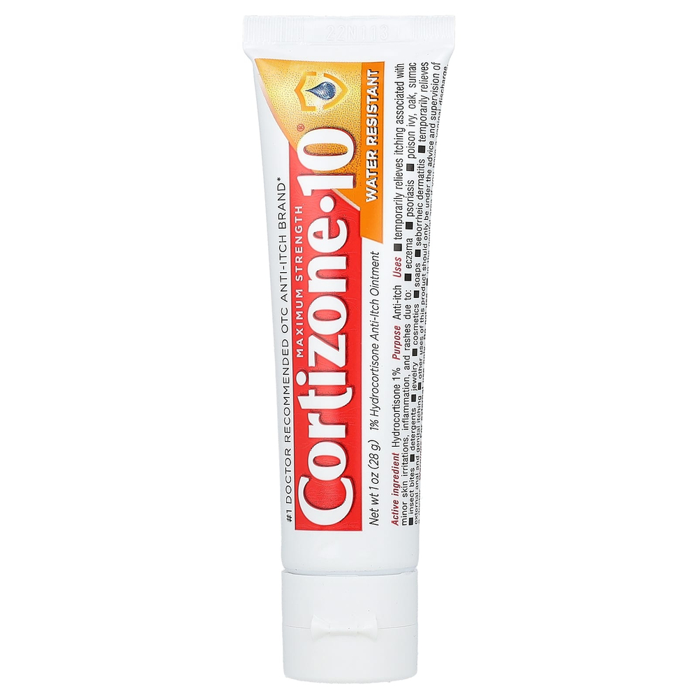 Cortizone 10, Maximum Strength, водостойкая мазь, 28 г (1 унция)