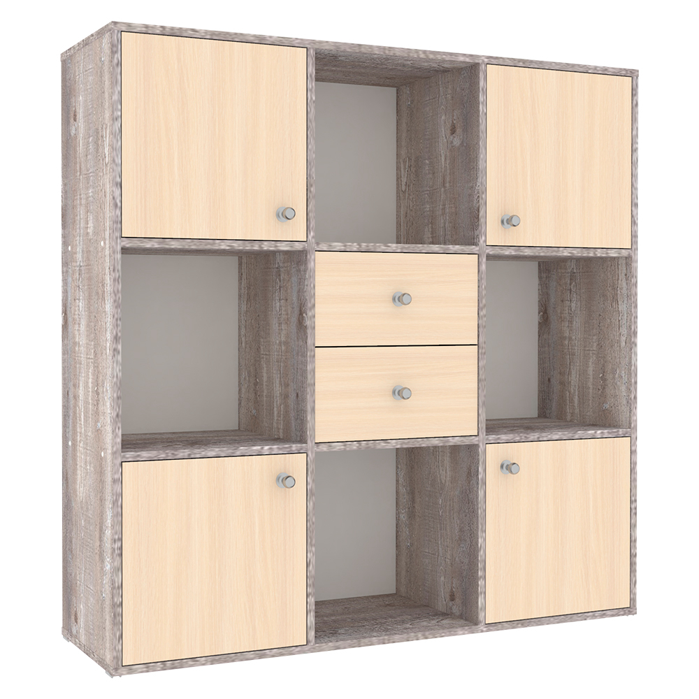 Стеллаж КарИВи Джери Бетон  Дуб Молочный