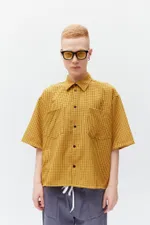 Рубашка БИЧ укороченная оверсайз желтая