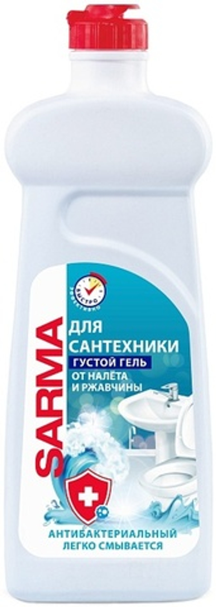 Гель чистящий д/ванной комнаты Sarma 500мл Антиржавчина, Антибактериальный